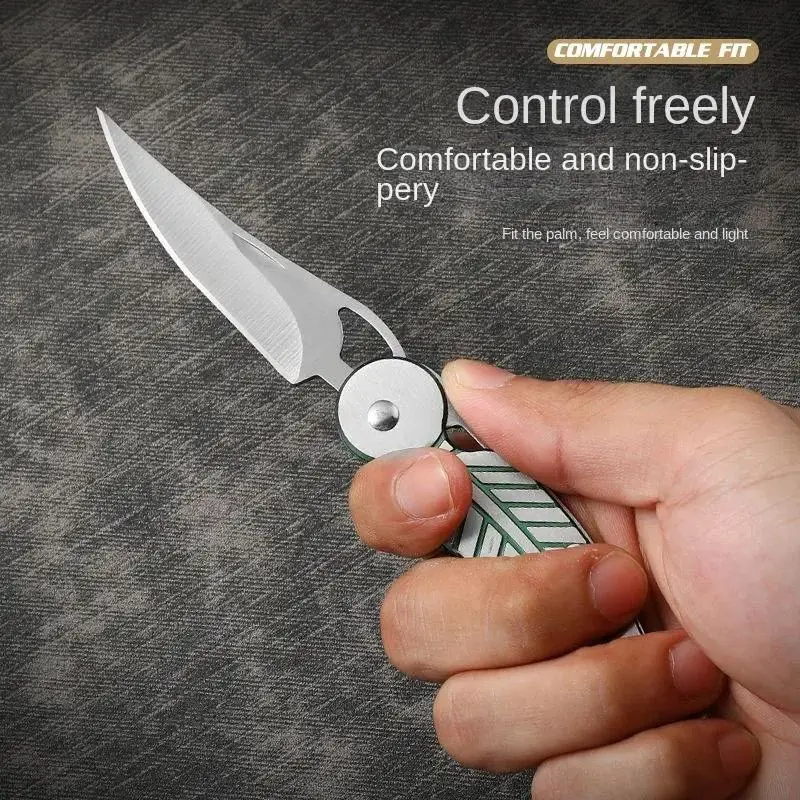 Creative Leaf‑Shaped Mini Folding EDC Knife Sharp Stainless Steel Portable Utility Tool for Unboxing Fruit Cutting Daily Use