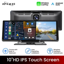 JoyeAuto Portable Car Multimedia Player Wireless CarPlay Android Auto Player 10.26 Inch IPS Screen WiFi Bluetooth Voice Control