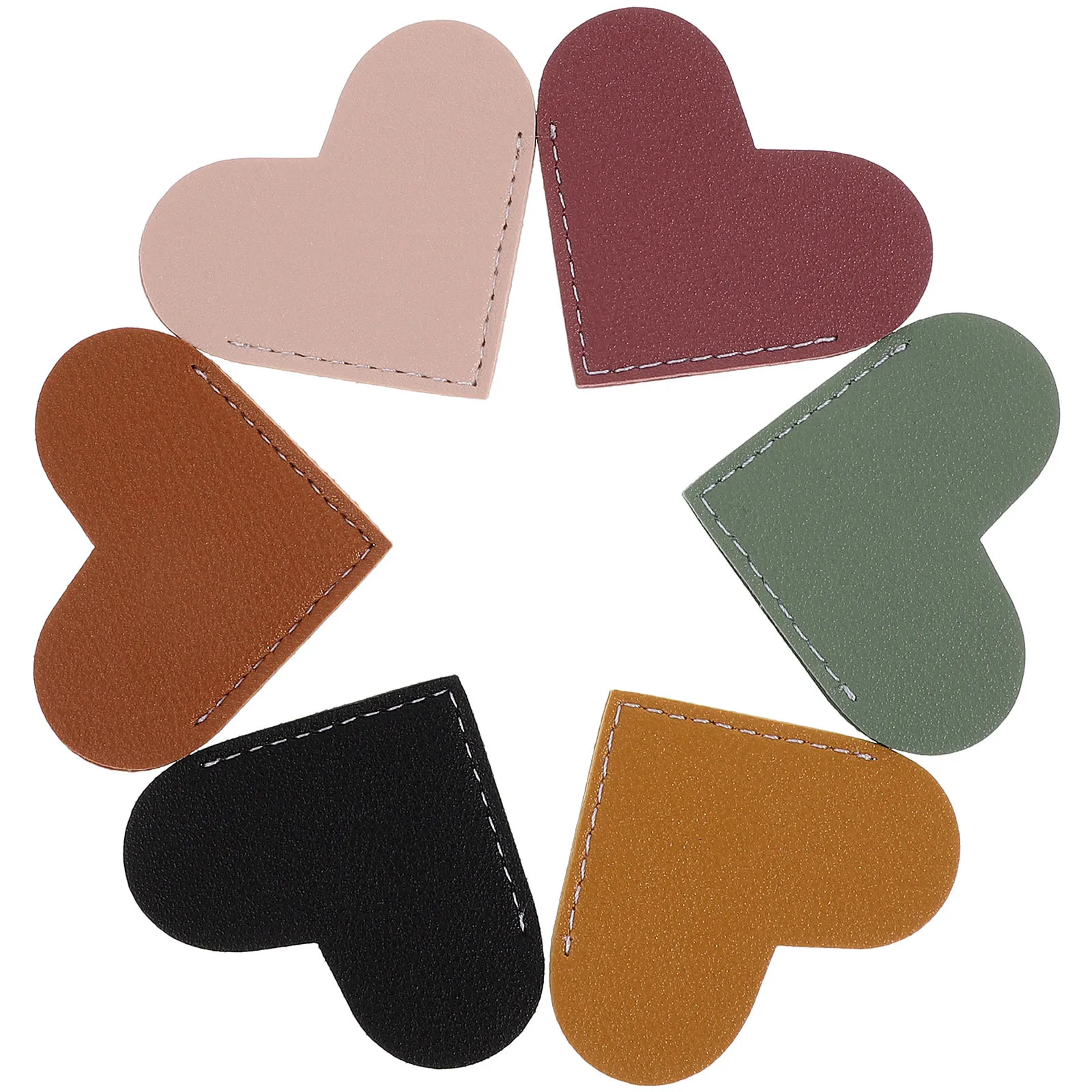 6pcs Heart Bookmarks Mini Handmade Corner Page Markers Portable Lightweight Gift For Family Friends Lovers