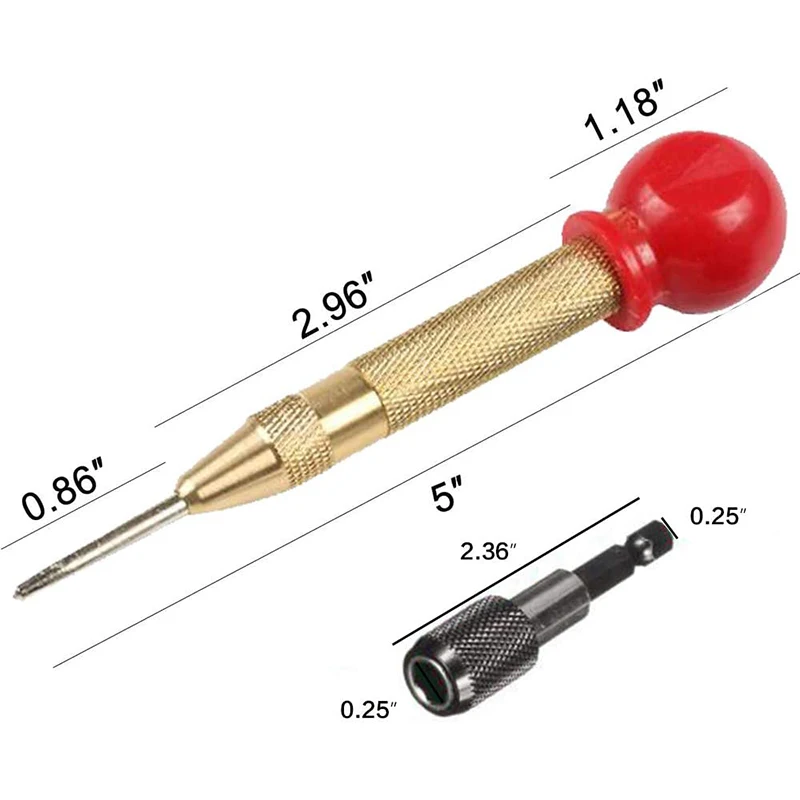 Punte da trapano e rubinetto combinate a spirale HSS da 8 pezzi con codolo esagonale da 1/4 di pollice con attacco centrale caricato a molla automatico