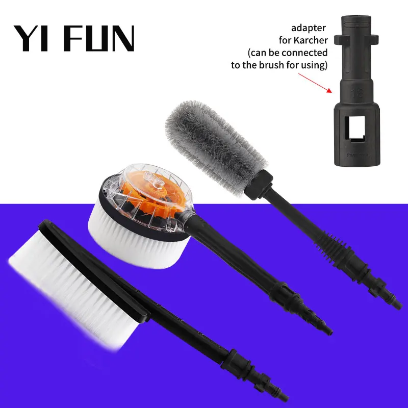 Car Wash Accessories Brush For High Pressure Washer Cleaning Vehicle Body Hub Brush For Karcher Lavor Car Detailing