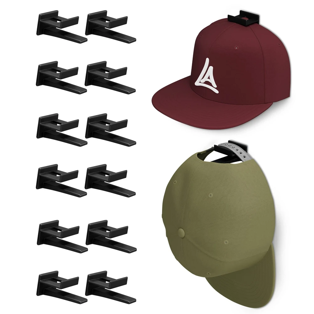 5/8PCS Adhesive Hat Hooks for Wall Hat Holder Organizer for Baseball Caps Hat Rack No Drilling Multi Purpose Strong Hat Hangers