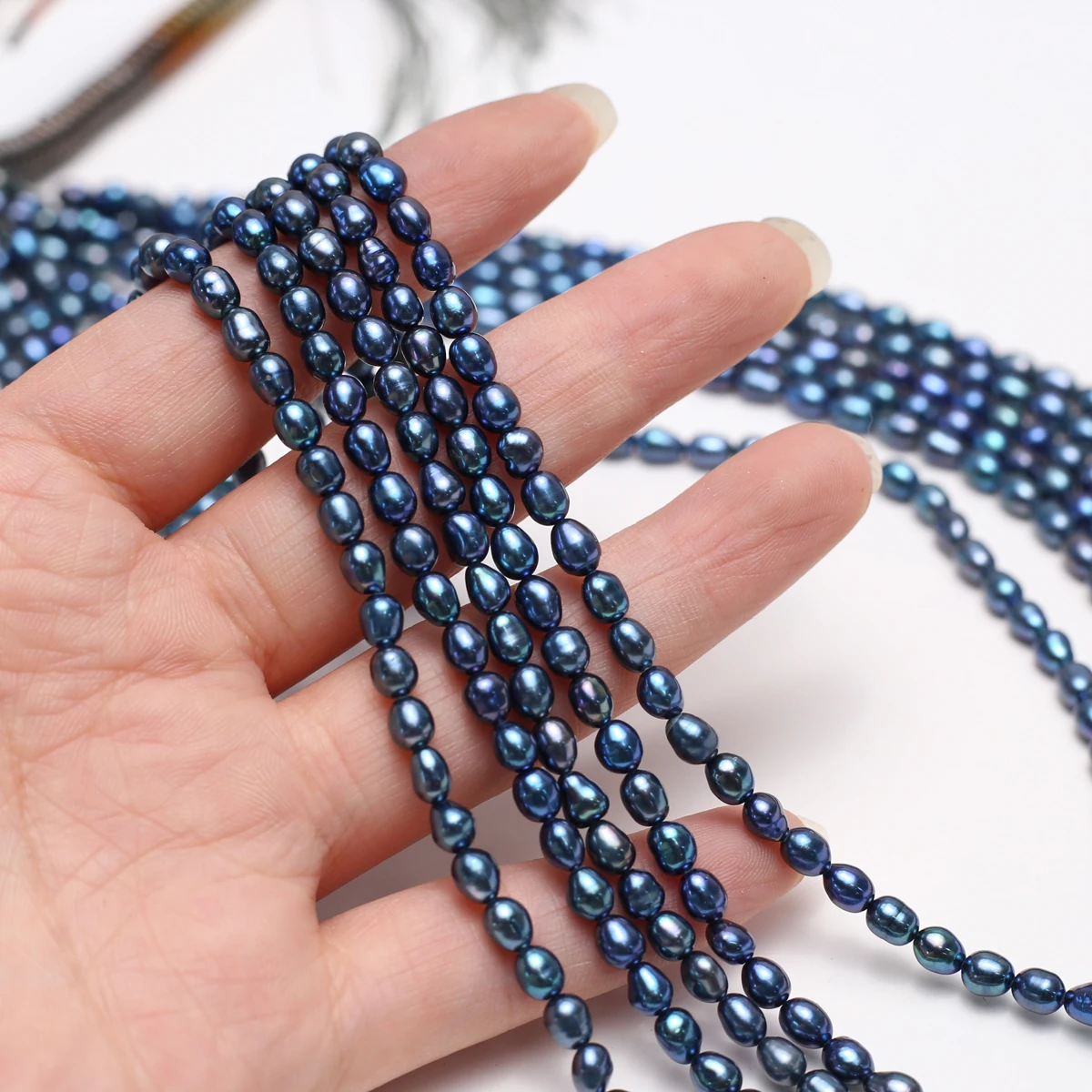 

A 4-5mm Black Semi-Finished Natural Freshwater Pearls Loose Beads for Jewelry Making Supplies DIY Necklace Bracelet Accessories