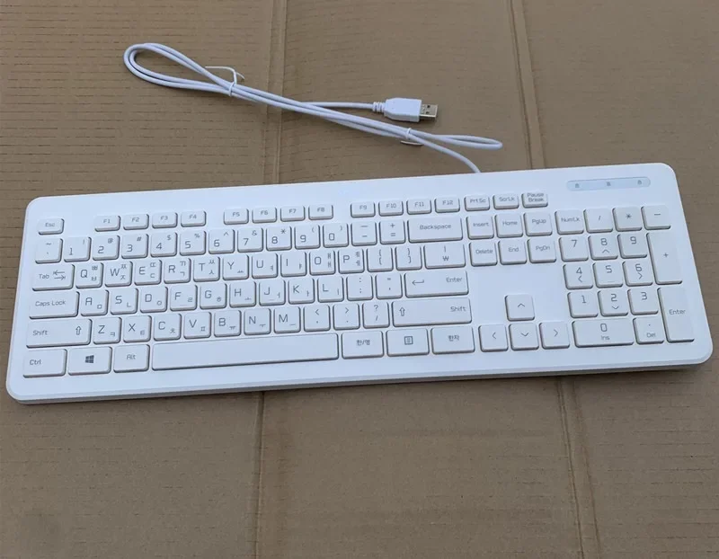 Проводная USB-клавиатура с корейской раскладкой для ноутбуков LG, белая, модный дизайн