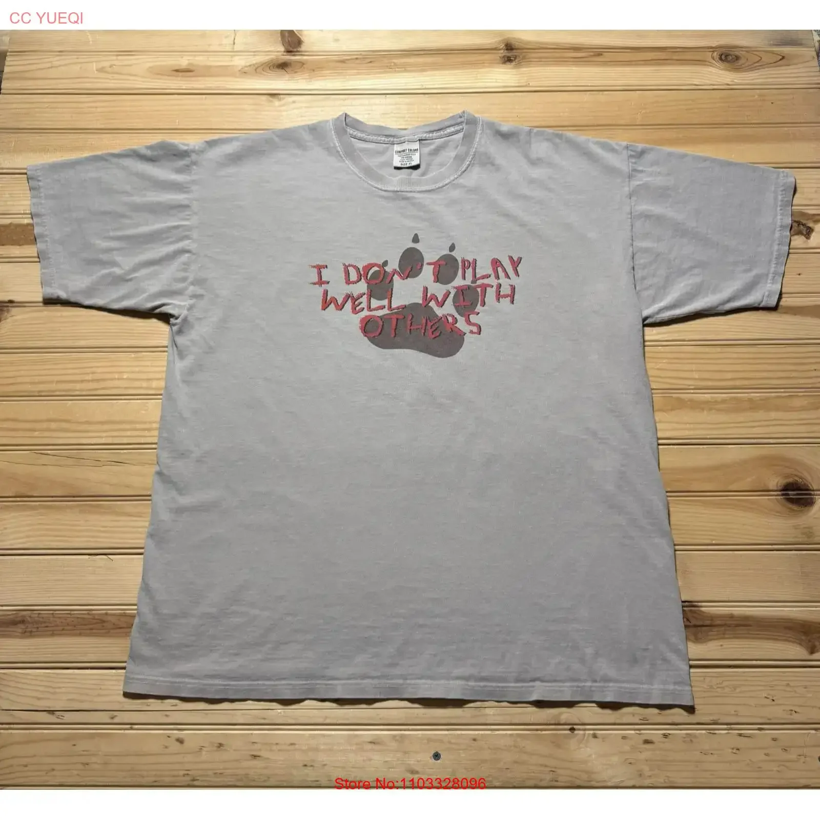 Camiseta Vintage Y2K 2004 John Hiatt Quotes Paw Print Solo Concert Tour Tamanho XL Lavada Casual Respirável Ligeiramente Desgastada