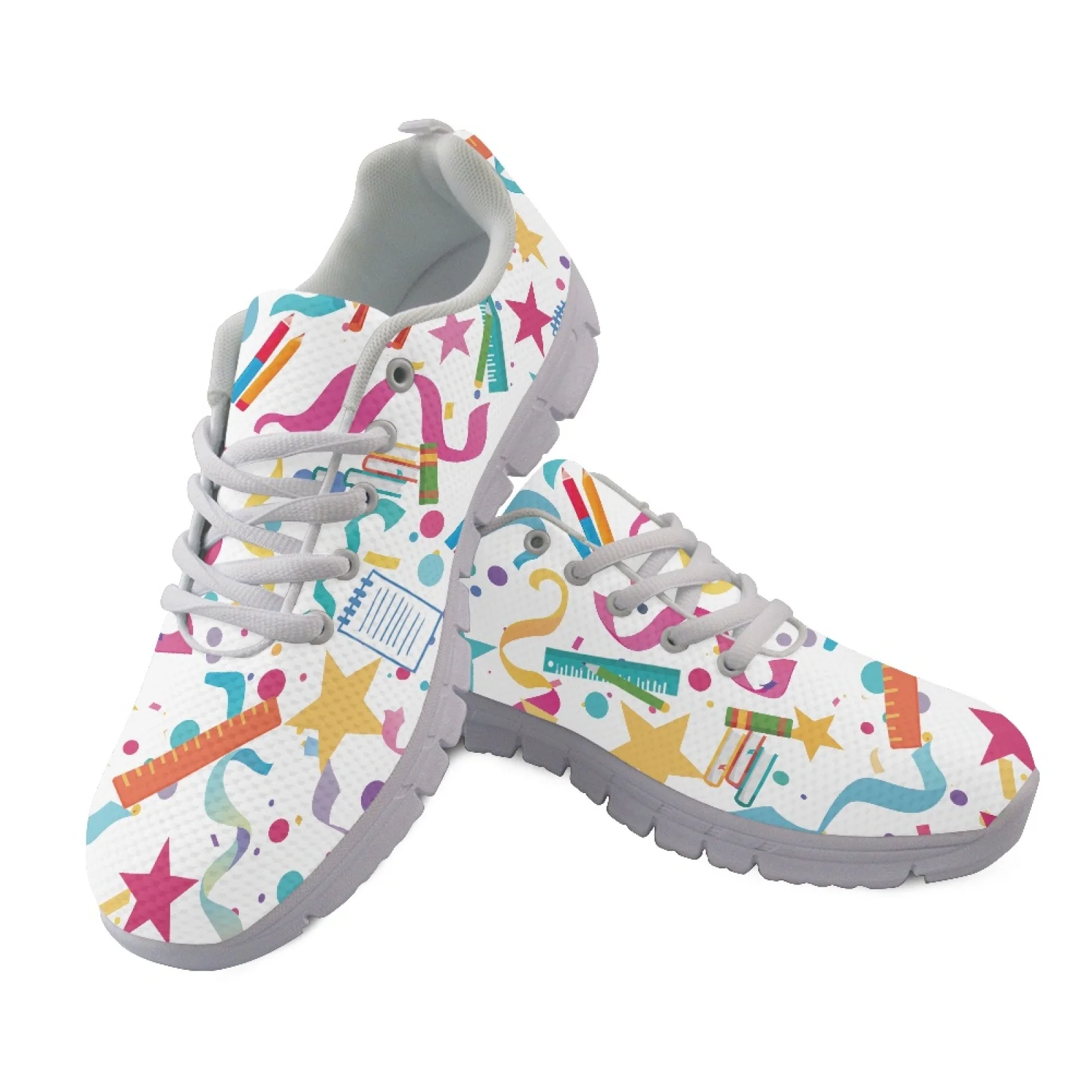 Coloranimal School Supply Star New Trend Lace Up Running Walking Shoes for Men Mesh & EVA Sole Running Sneakers Tennis Sneakers
