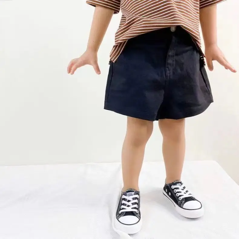 Children\'S Summer Shorts Boys Girls 2024 Korean Style Shorts Baby Large Pockets Versatile Loose Pants