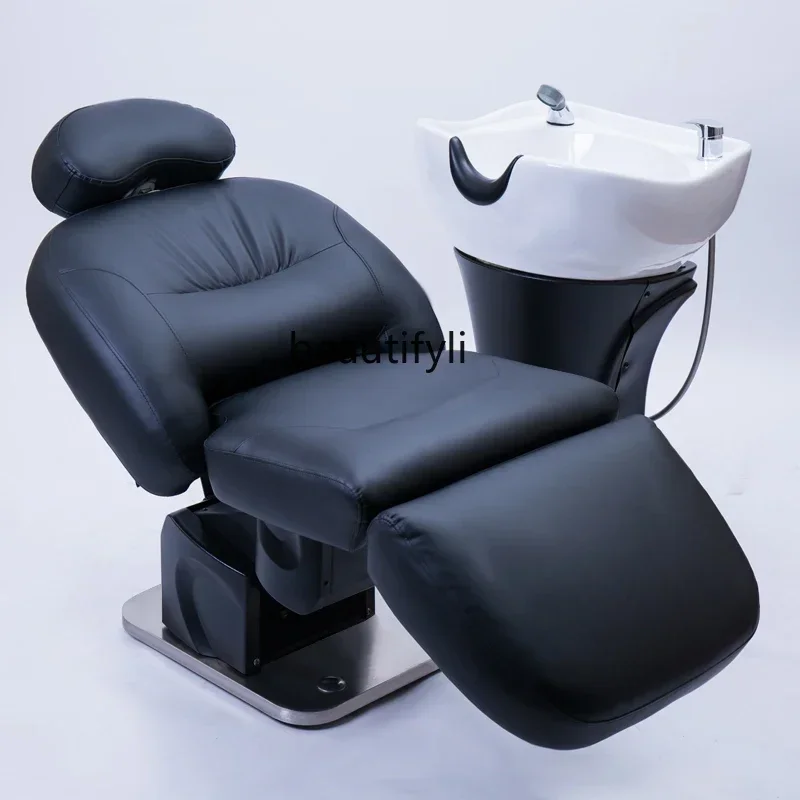

VBarber Shop Shampoo Chair Special Hair Salon Lying Half Shampoo Chair High-End Hair Salon Electric Lifting Flushing Bed