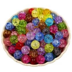 20Pcs 8mm Acrylic Crackle Round Loose Spacer Beads For Necklace Bracelet Pendant Making DIY Jewelry Accessories Wholesale