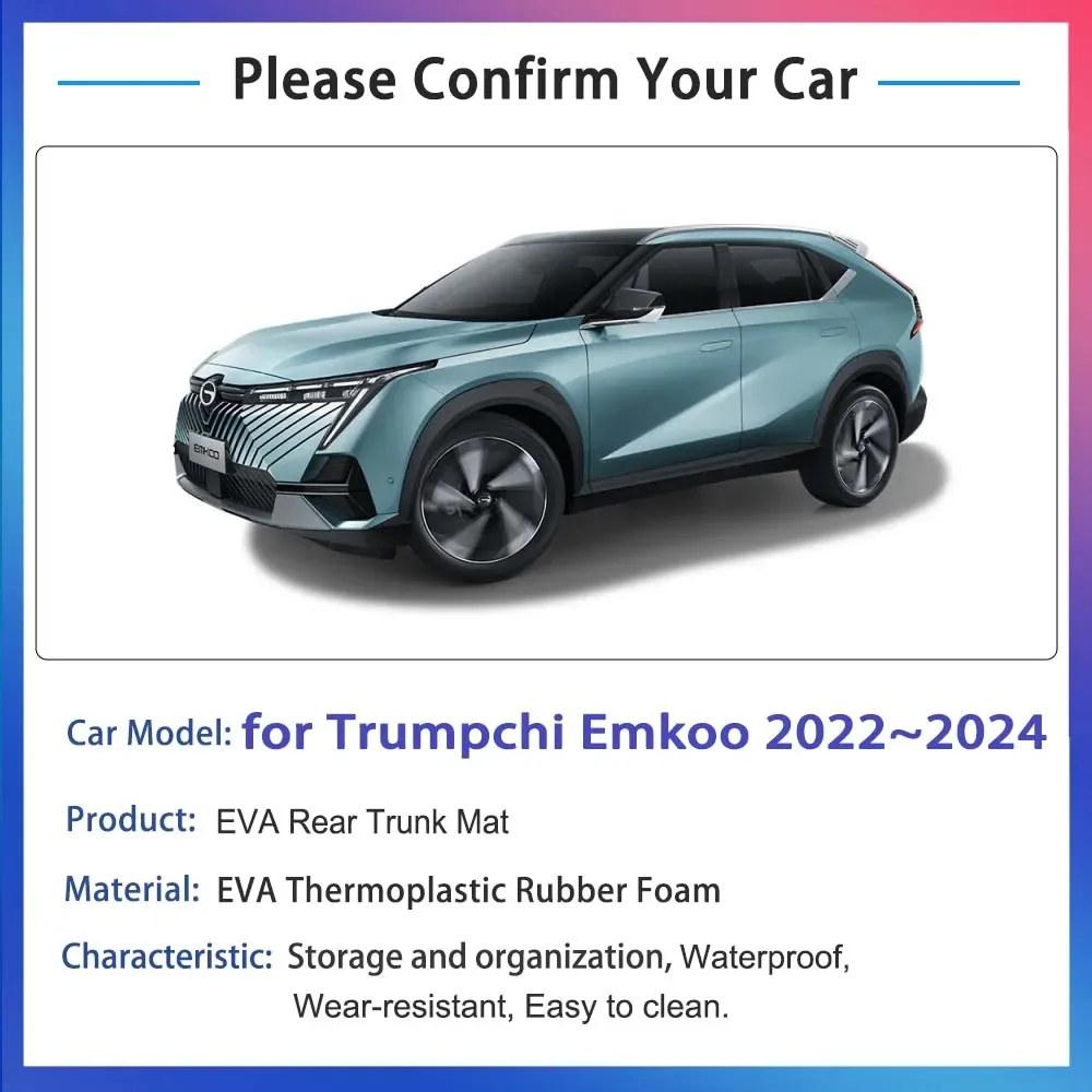 EVA for Trumpchi GAC Emkoo 2023 2024~2022 Accessories Car Trunk Mat Floor Tray Waterproof Liner Cargo Boot Carpet Parts Sticker