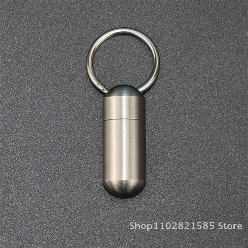 

New Mini Waterproof Stainless Steel Sealing Bottle Outdoor EDC Survival Portable Container Casule Pill Bottle Tank Case