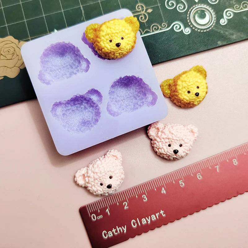 

Cute Little Bear Silicone Mold Pottery Clay Jewerly DIY molds Pinching Release DIY molds