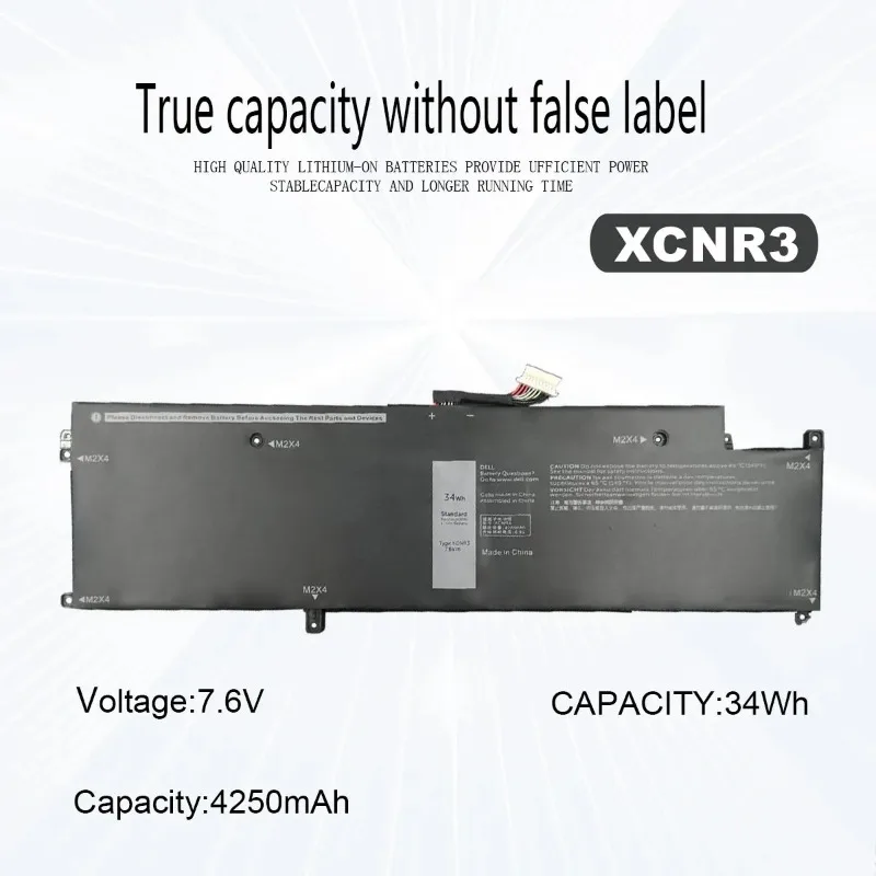 Baterai Laptop Kualitas Tinggi 7.6V 4250MAh 34Wh XCNR3 untuk Baterai Dell Latitude 13 7370 Ultrabook N3KPR P63NY P63NY P67G WY7CG