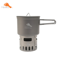 TOAKS Titanium Alcohol Stove and 900ml Pot Cook System, Titanium Alcohol Stove, 900ml Pot and Stand Set