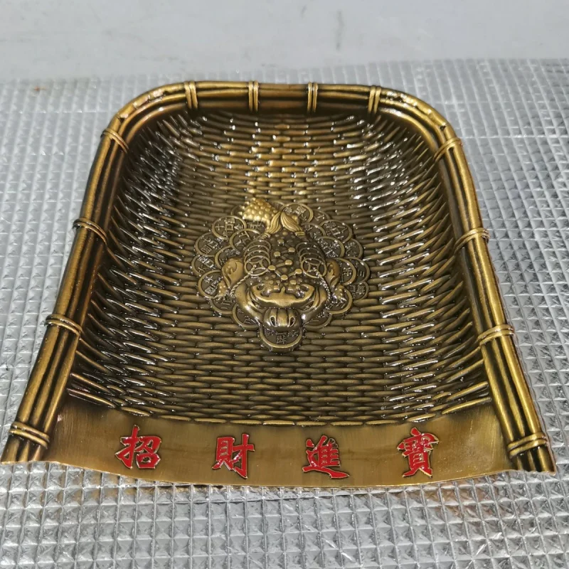 Antique Fu Character Dustpan Decoration Antique Collection Amass Fortunes Grain Fengdeng Home Decoration Antique Crafts