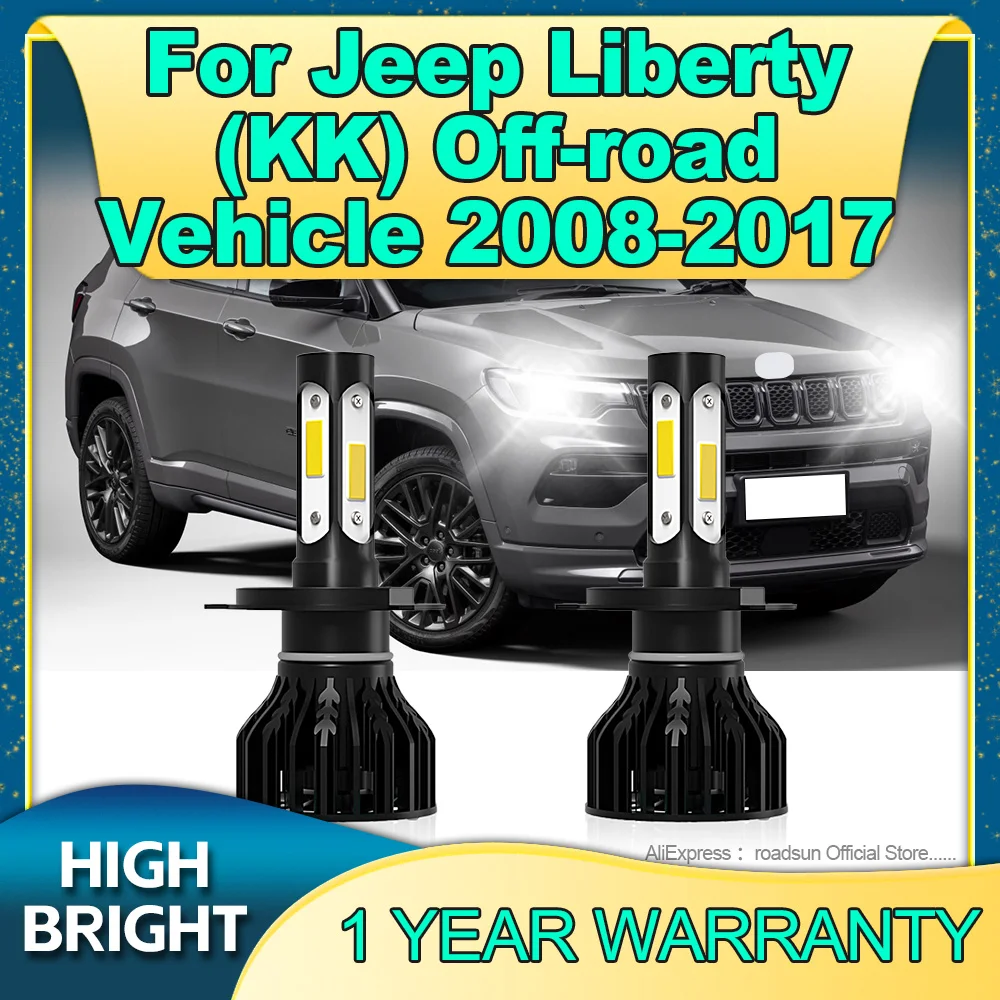 

LED Car Headlights 6000K Auto Lights H4 180W For Jeep Liberty KK Off-road 2008 2009 2010 2011 2012 2013 2014 2015 2016 2017