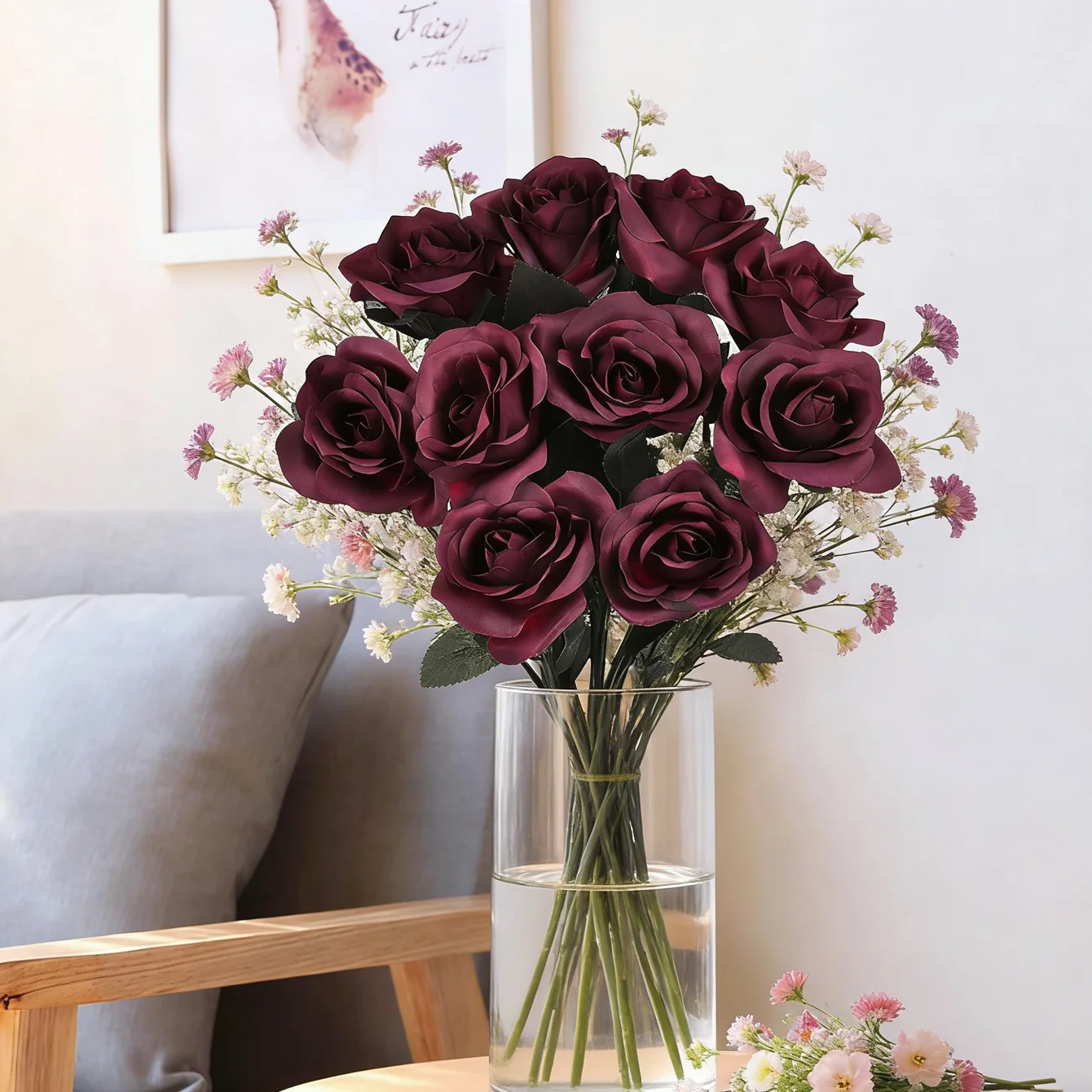 5 قطعة الزهور الاصطناعية الحرير الورد الزفاف باقة زهرية غرفة المنزل ديكورا حديقة عيد الحب الزفاف ديكورا إكليل نبات صناعي لتقوم بها بنفسك هدية