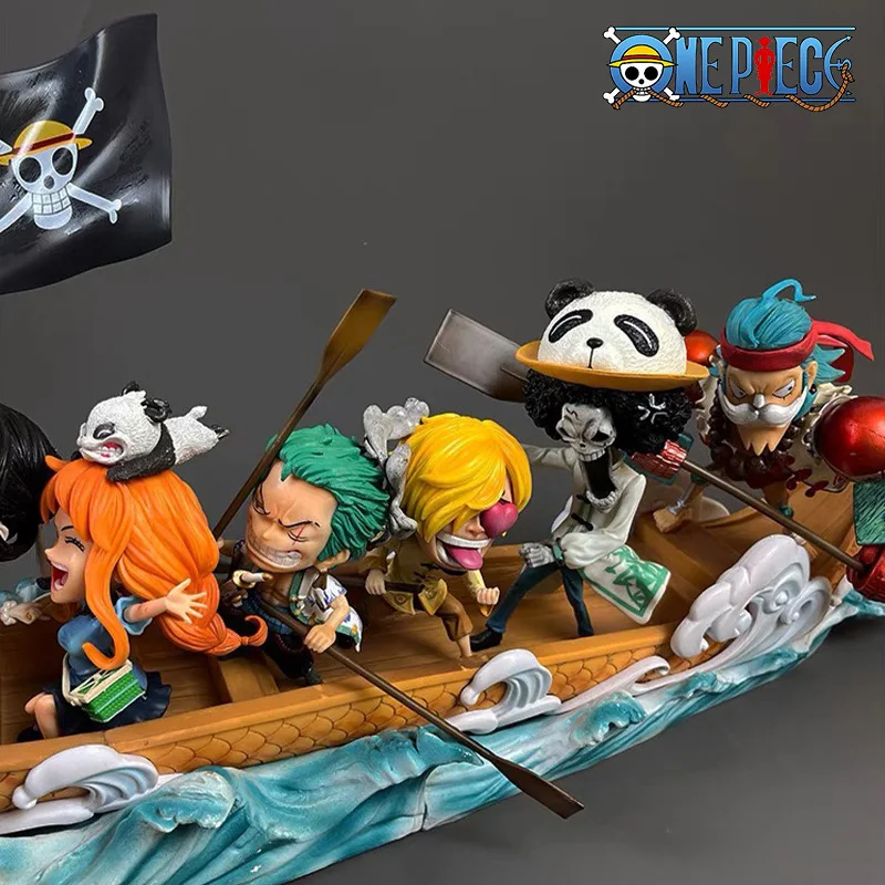 One Piece Anime Figure Straw Hat Figures Dragon Boat Race Series Luffy Model Luffy And Friends Collection Desk Decoration Gifts