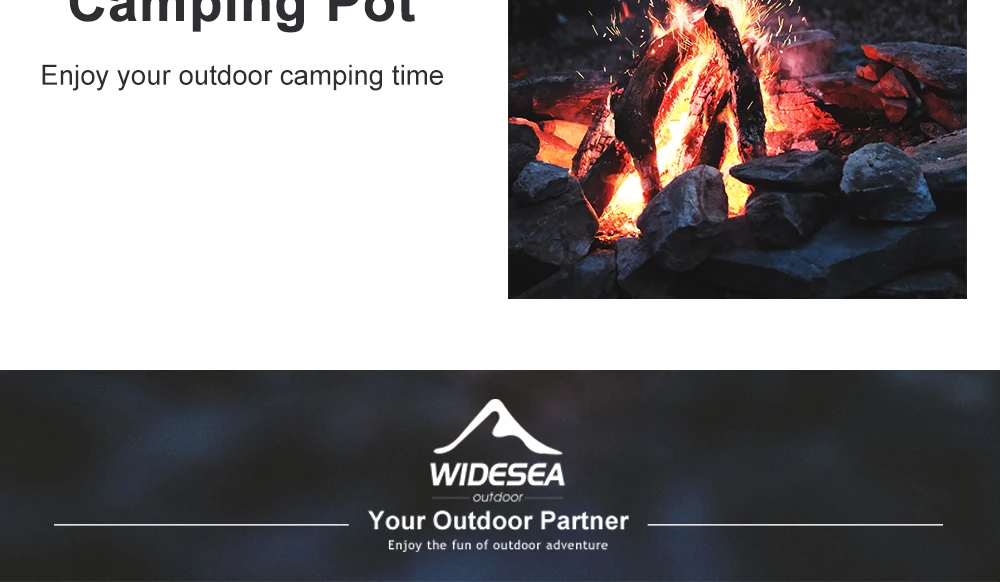 Widesea Ultraleichtes Camping-Kochgeschirr-Set für 1-2 Personen Harteloxiertes Aluminium Tragbarer Doppeltopf mit Klappgriff und Netzbeutel – Detail 6