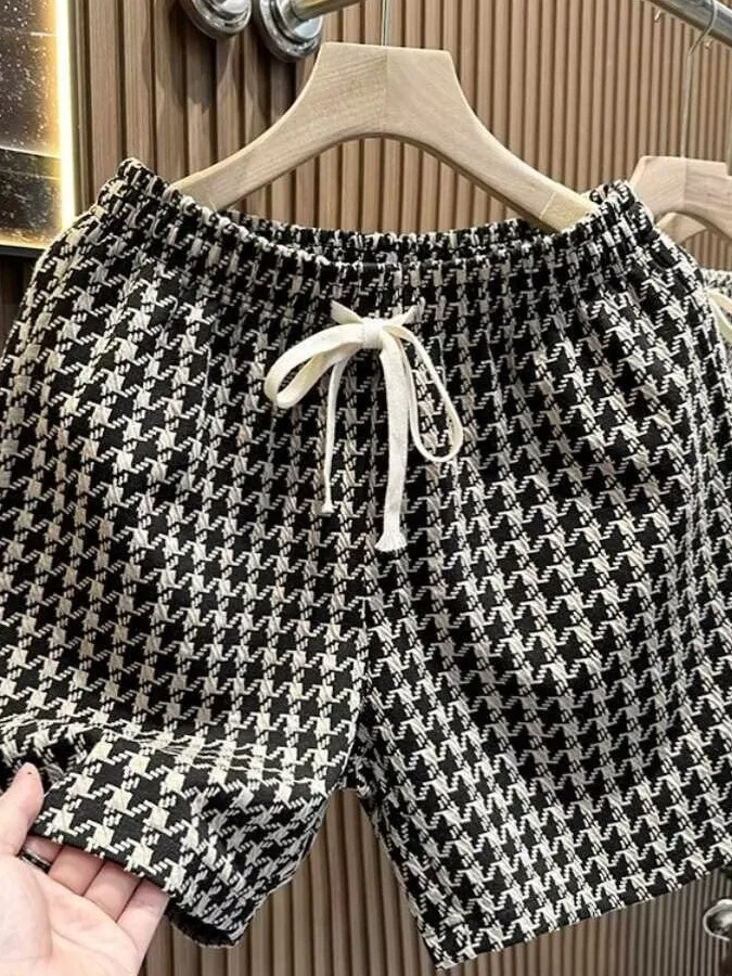 

Мужская летняя новинка, повседневная американская ретро-плед, свободная прямая сеть, знаменитая пять оргов, полиэфирное волокно, высокая талия