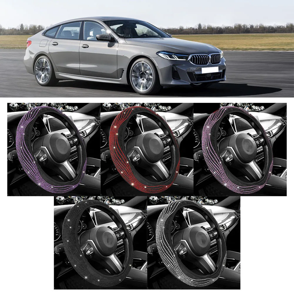 

Удобный чехол на руль. Удобная ручка. Алмазный руль. Материал из искусственной кожи. Идеально подходит для вождения.