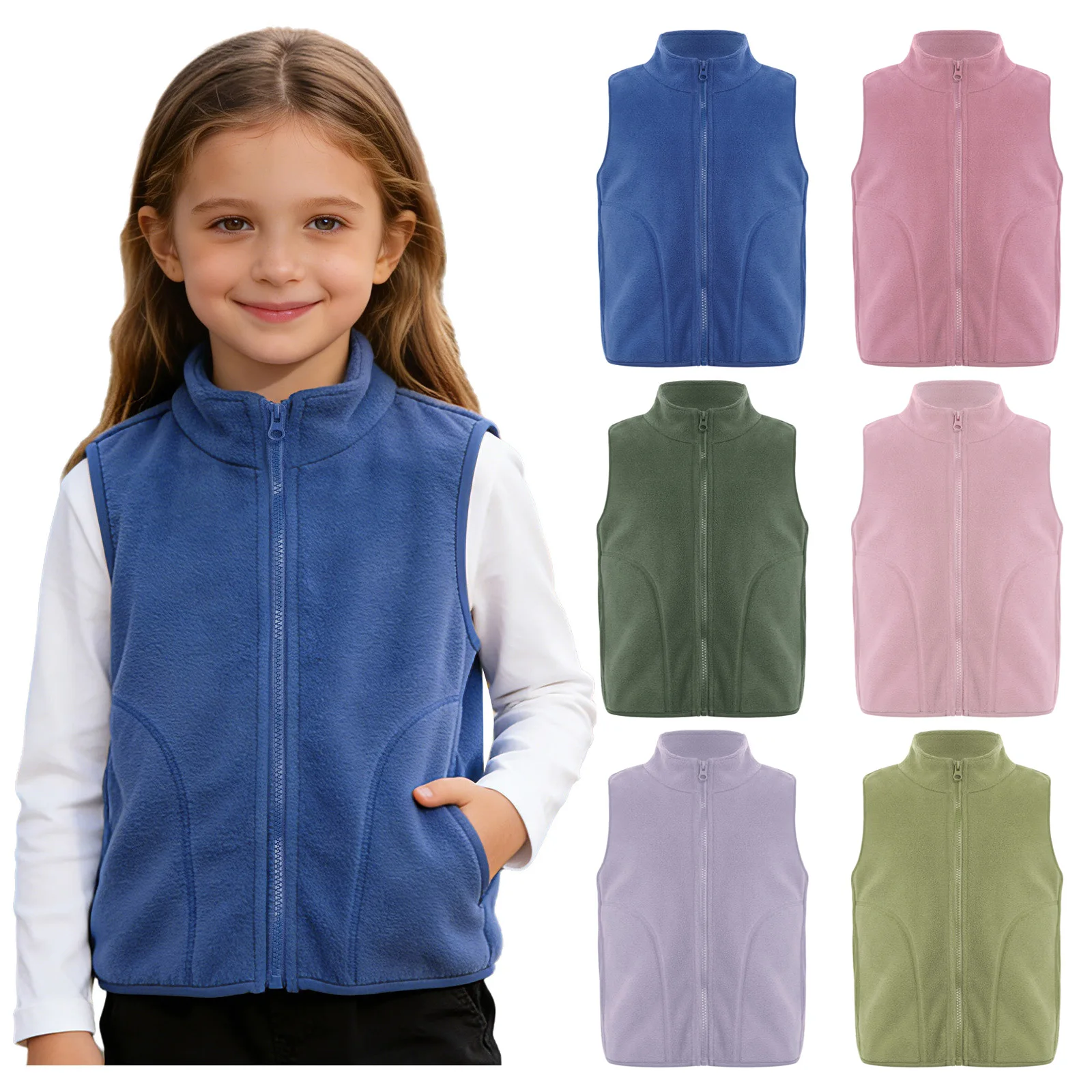 AliExpress NONE Children's Sports Vest Girls Boys Holiday Biking Outdoor Activities Clothes Kids Warm Fleece Vest Outerwear Sleeveless Jacket