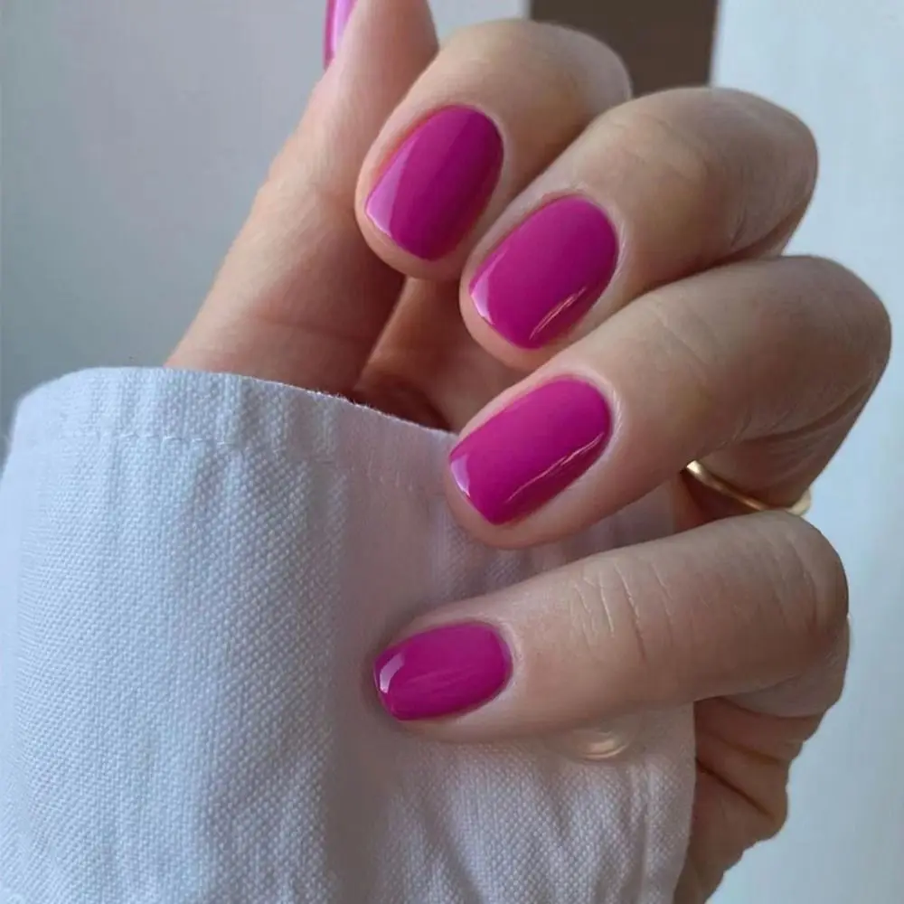 24pcs Nail Tips Press on Nails Fake Nials Pure Color French Short False Nails