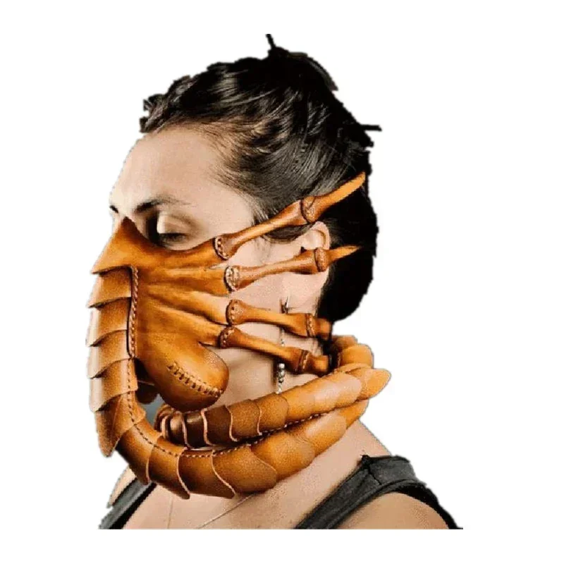 Halloween Horror Mask with Scorpion, Alien Claws, Insect Hug, Latex Party Mask