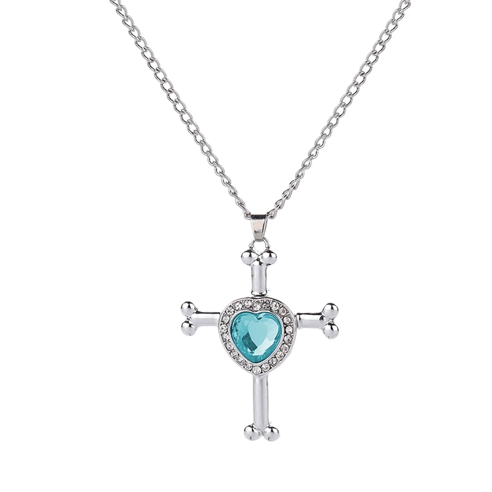 

Cross Crystal Heart Cremation Urn Necklace Pendant Random Color Premium Alloy Memorial Ashes Keepsake Jewelry Scratch-Resistant