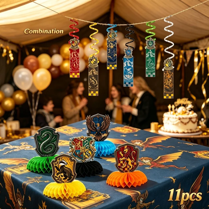 Adorno Espiral de Panal de Abeja de Warner Bros Magic Harries Boy para Decoración de Mesa en Fiestas de Cumpleaños y Festivales, Suministro de Regalos K
