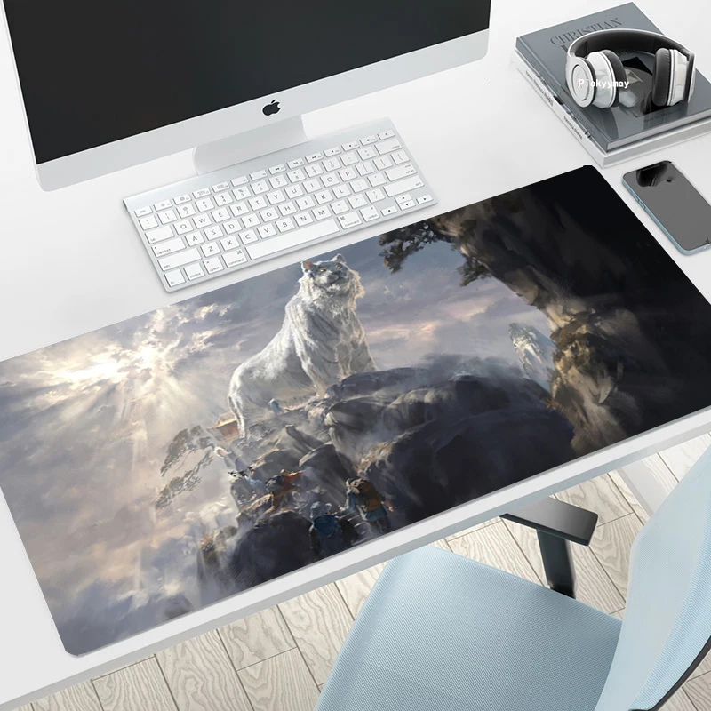 Gaming Mouse Pad Large Mouse Mat Laptop Oriental beast Desk Mat 80x30cm Computer Gamer Mice Pads Carpert Deskpad Mousepad for PC