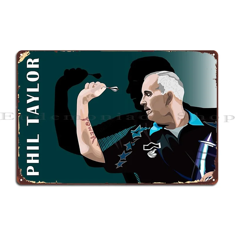 Phil Taylor The Power Darts Metal Signs Cinema Classic Wall Mural Design Wall Cave Tin Sign Poster