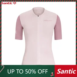 Santic Women's Cycling Jerseys Summer Sunscreen Bike Clothing Anti-sweat Professional Slim Fit Breathable Cycling Jerseys