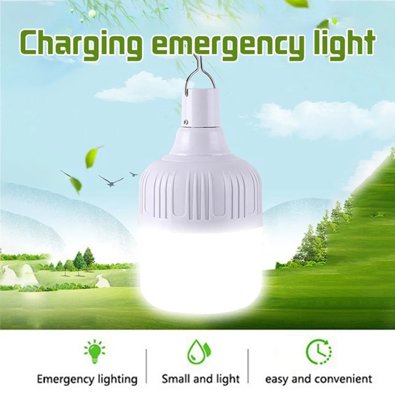 20/80/100/150/200W Outdoor Portable Camping Light USB Rechargeable Led Light Lantern Emergency Bulb Tents Lights Equipment Bulb