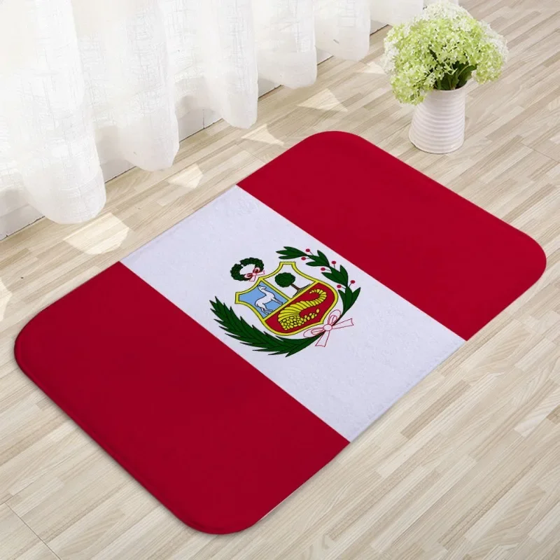 Diatom Mud Door MatPortugal National Flag Doormat Decor Print Geometric Floor Mat 3D Doormat Soft Flannel Non-Slip Doormat