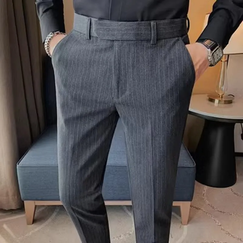 slim fit dress pants for big guys BiZtdJrK Slim Fit Dress Pants for Men Big and Tall Solid Comfy Work Pants Straight Leg Casual Business Pants with Pockets Dark Gray L