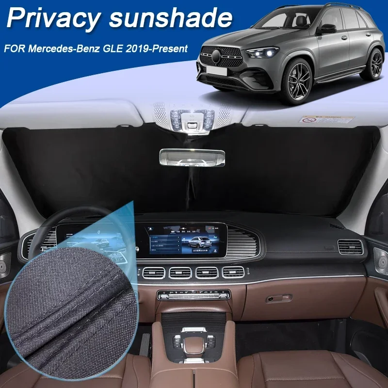 

Car Black Windows Privacy Sunshade Auto Anti-UV Heat Insulation Protect Cover Interior Accessory For Mercedes-Benz GLE 2019-2026