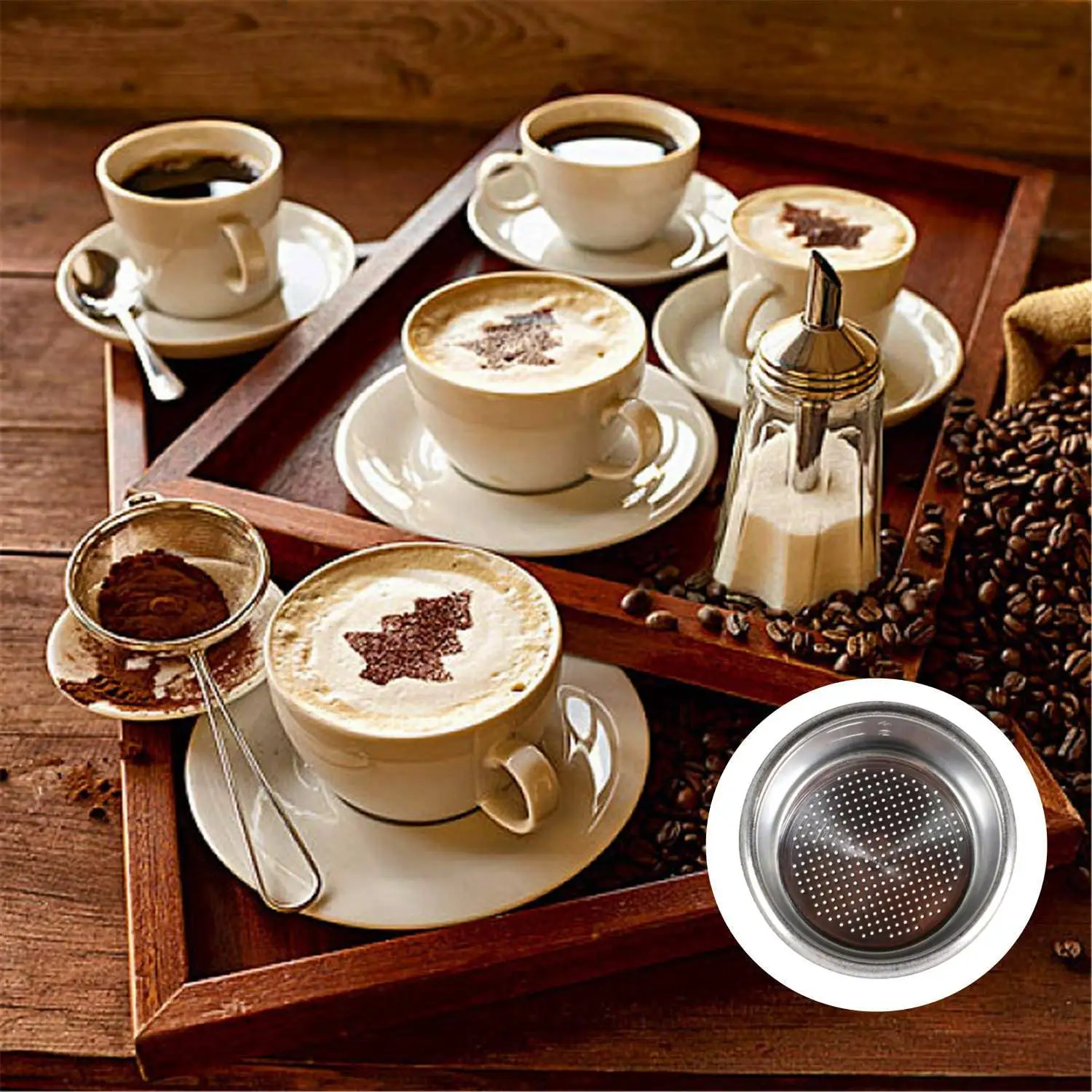 A09G-2Pcs 51mm 4 copos filtro de substituição cesta para café bottomless portátil para delonghi ec680/ec685 espresso