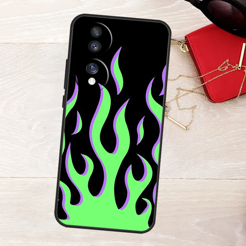 Blue Red Flame Fire Phone Case For Honor 90 70 50 Lite Magic 5 6 Pro X6 X7 X8 X9 X6a X7a X8a X9a X8b X9b Cover