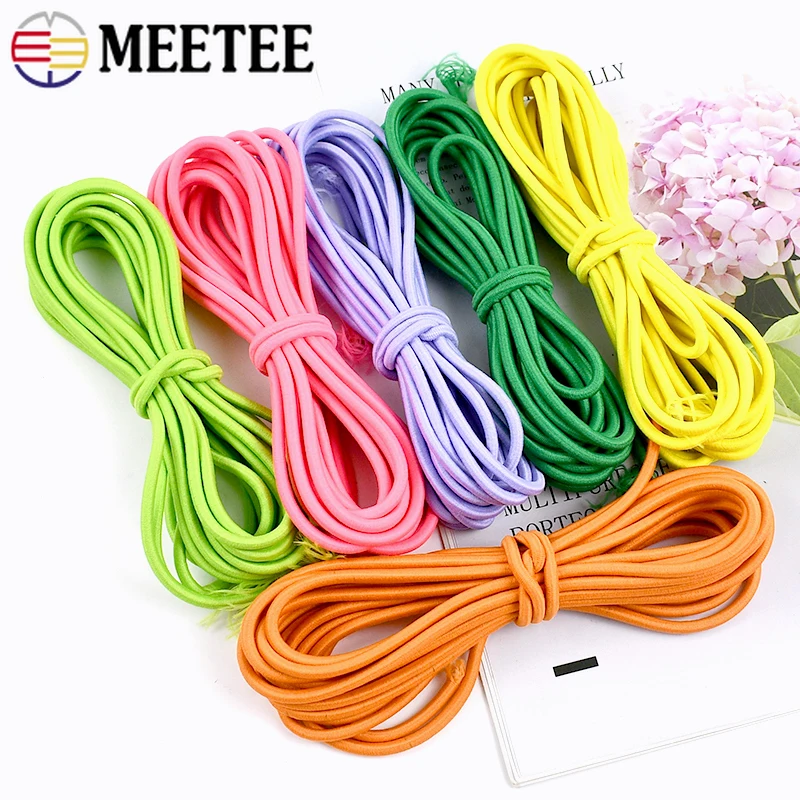 5/10Meters 4mm Elastic Bands for Hairband Sewing Stretch Rubber Tapes Rope Belt Spring String Cords DIY Clothes Accessories