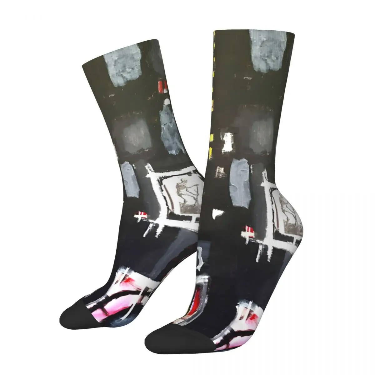 Vintage Things Get Messy Men's compression Socks Unisex Street Style Seamless Printed Novelty Crew Sock