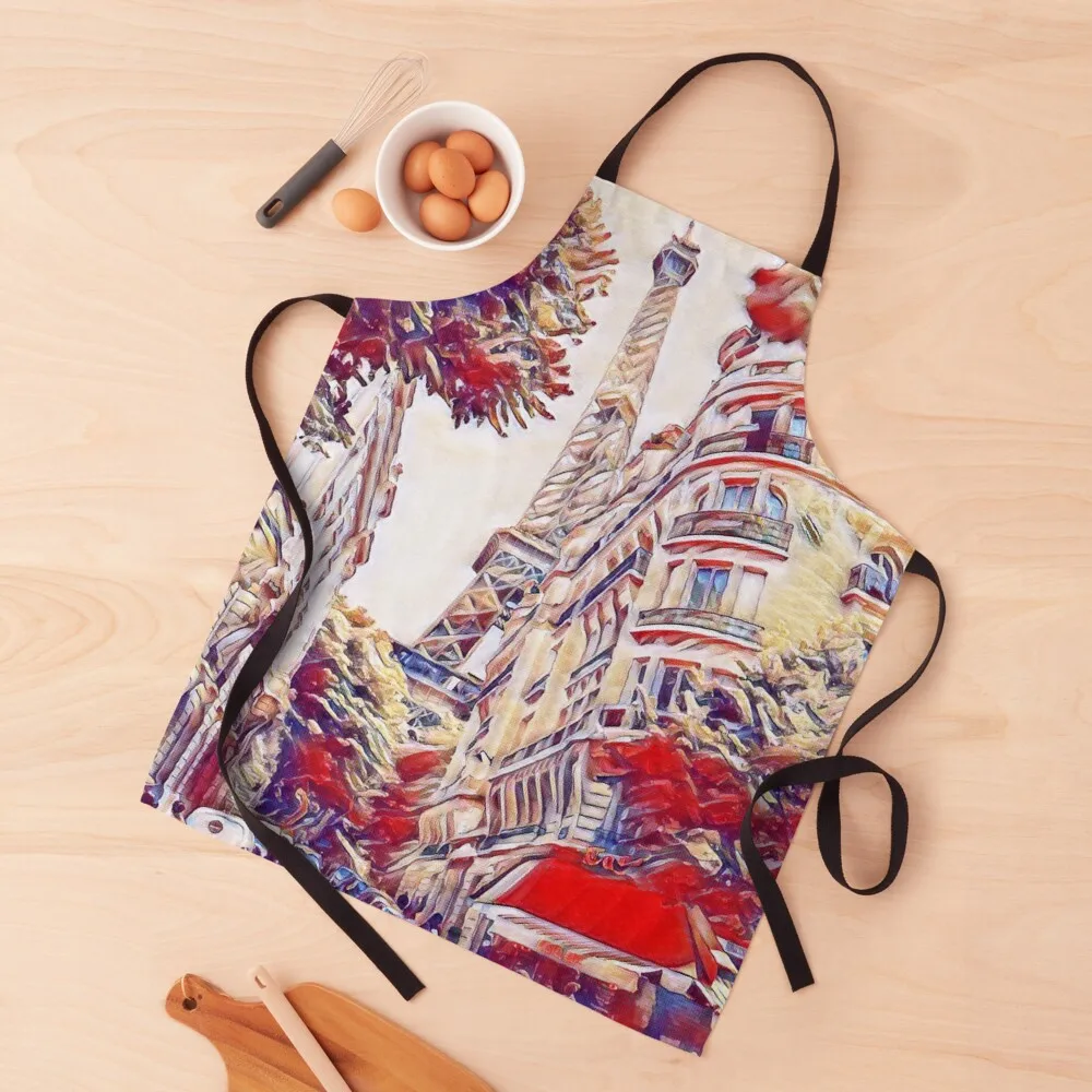 

French Flag Paris Apron women's kitchens chef for man with pockets Men gift Apron
