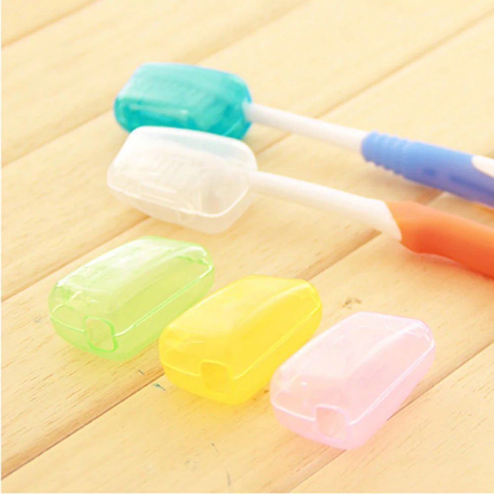 5PCS Color Random Portable Toothbrush Case Travel Portable Toiletry Toothbrush Case Protective Case