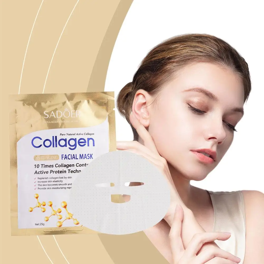 1PC Collagen Face Mask Moisturizing Firming Hydrating หน้ากากแผ่น Facial Care Face Skin Mask skincare Brightening F9Z7