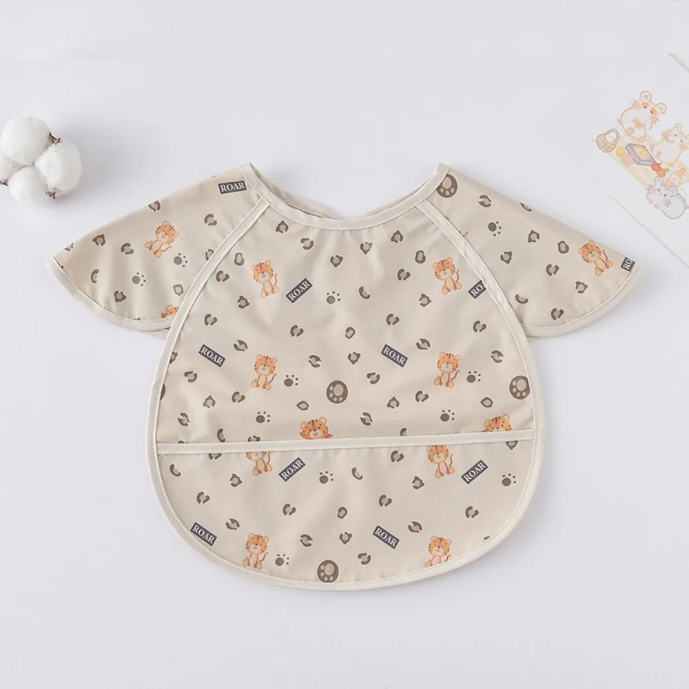 

New Waterproof Baby Bibs Soft Sleeveless Feeding Apron Dirt Proof Cartoon Print Burp Cloth Kids Products