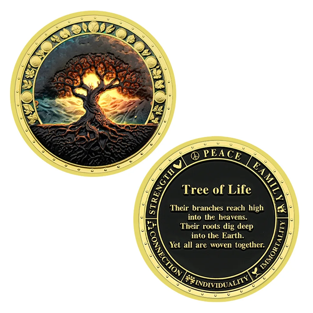 2024 New Tree of Life Commemorative Coin Zinc Alloy Metal Medal Challenge Coin Collection Holiday Gift