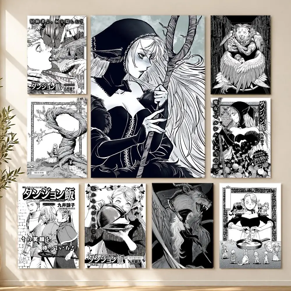 anime Dungeon Meshi Poster HD Poster Printing Self Adhesive Poster for Living Room Bedrooms Home Decor Gift