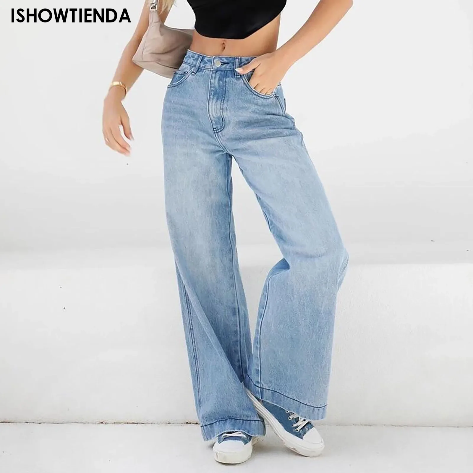 2024 Baggy Jeans Women High Waist Mom Jeans Flare Pants Denim Straight Loose Autumn Long Streetwear Slim Fit Straight Leg Jeans