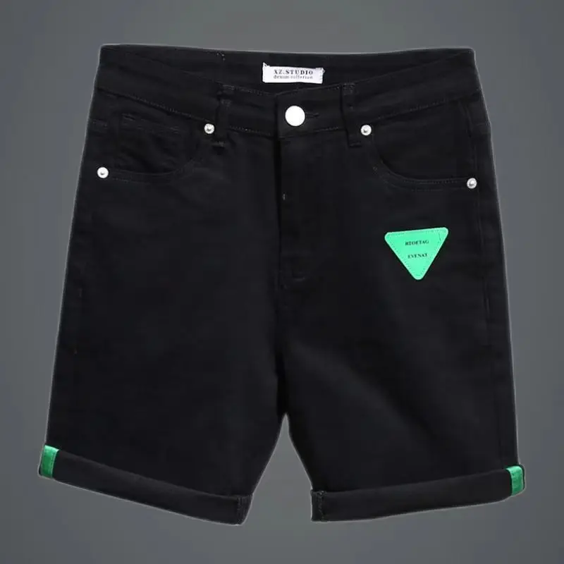 الصيف رقيقة مطاطا الرجال الدنيم السراويل فضفاضة مستقيم عادية صديقها المتوسطة السراويل اقتصاص السراويل الجلدية التصحيح المؤخرات للرجال