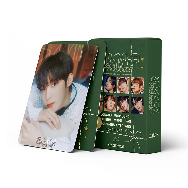 album de fotos kpop ateez summer vacation photocard cartao pequeno lomo cartao postal colecionavel 55 pcs por conjunto hongjoong seonghwa 01